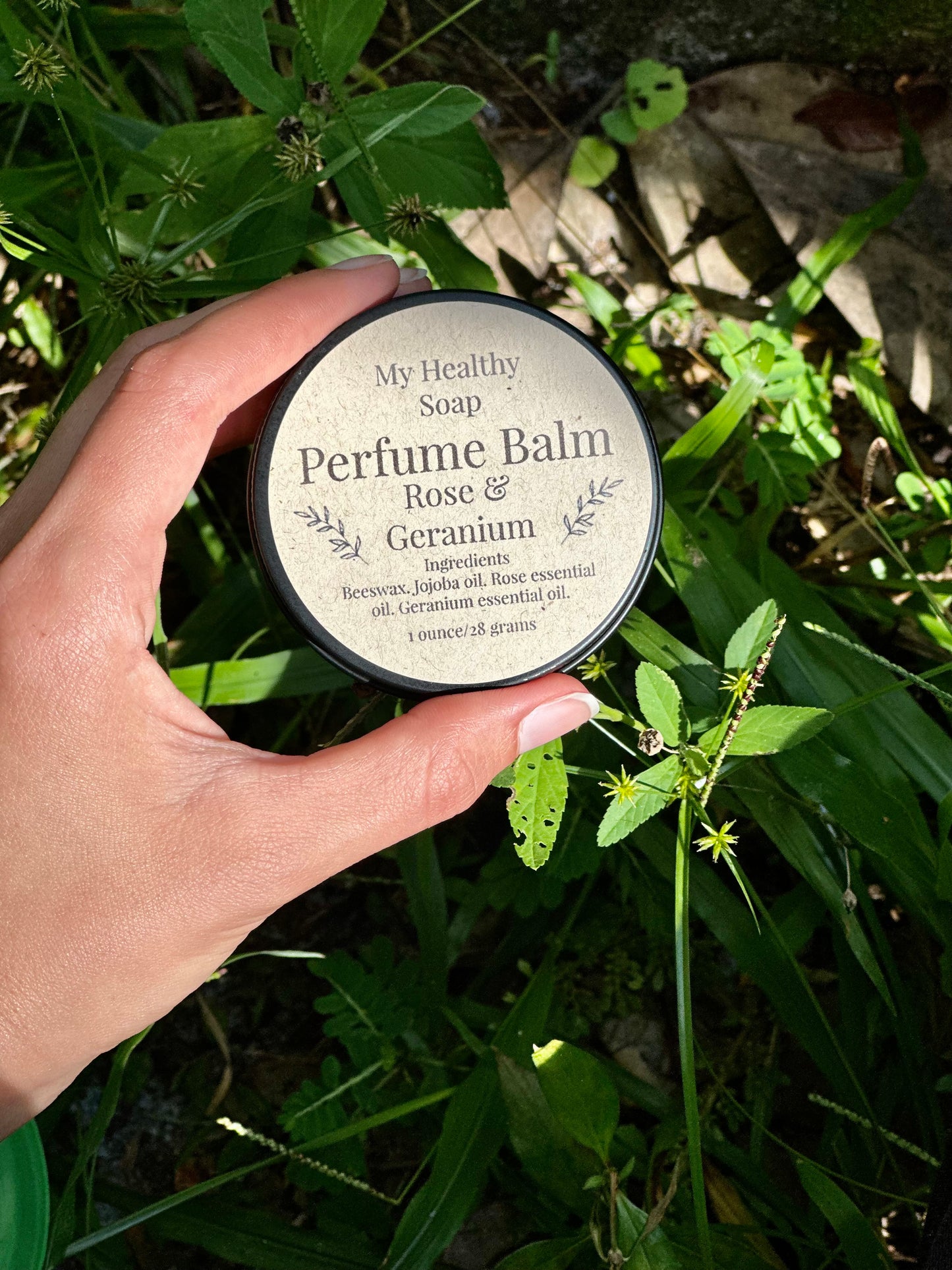Perfume Balm - Scented with rose and geranium essential oils